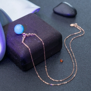 18K墨西哥蓝珀项链