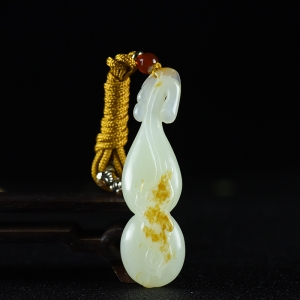 籽料和田白玉福禄吊坠