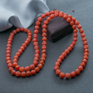 柿子红南红佛头珠108佛珠