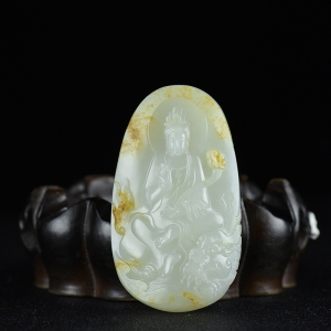 籽料和田白玉文殊菩萨吊坠