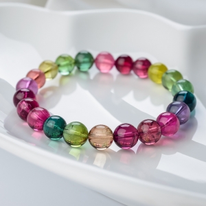 8mm彩虹碧玺单圈手串