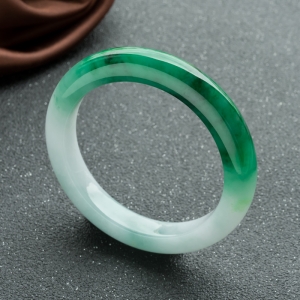 53mm糯种飘翠翡翠平安镯