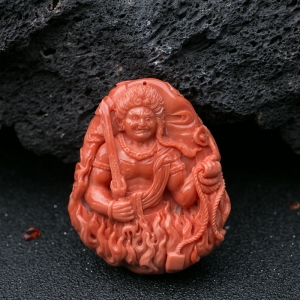 MOMO珊瑚不动明王吊坠