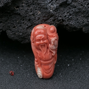 MOMO珊瑚财神吊坠