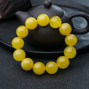 17mm鸡油黄蜜蜡单圈手串