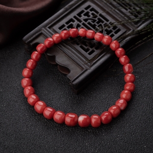 MOMO珊瑚桶珠单圈手串