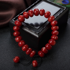 阿卡珊瑚鼓珠单圈手串