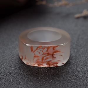 冰飘料南红戒指