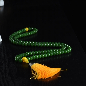 山料和田碧玉算盘珠108佛珠