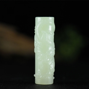 山料和田白玉龙柱吊坠