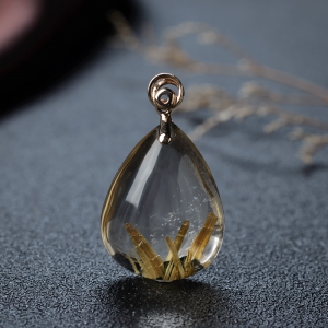 18K钛晶水滴吊坠