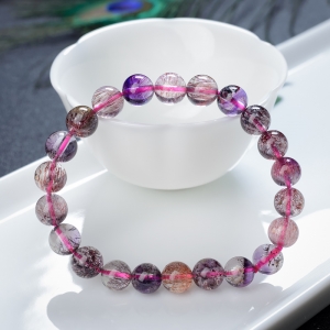 8.5mm超七水晶单圈手串