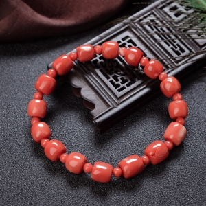 MOMO珊瑚桶珠单圈手串