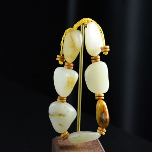 籽料和田玉原石单圈手串