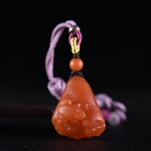 樱桃红南红顶呱呱吊坠