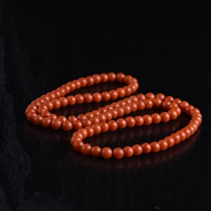 6.5mm柿子红南红108佛珠