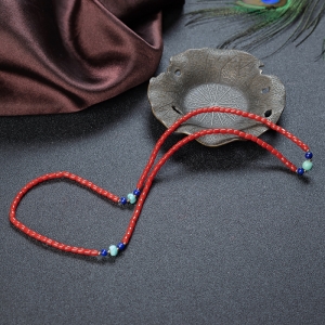 沙丁珊瑚桶珠多圈手串