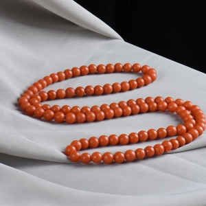 7mm柿子红南红108佛珠