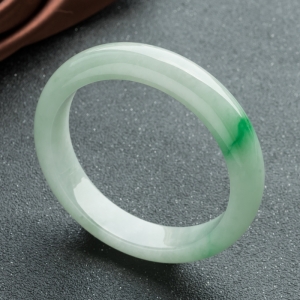 60mm糯冰种飘翠翡翠平安镯