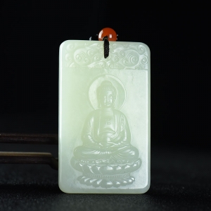 山料和田白玉阿弥陀佛吊坠