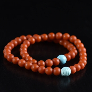 7mm柿子红南红多圈手串