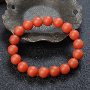 10mm柿子红南红单圈手串
