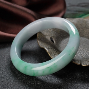 54mm糯种飘翠翡翠平安镯