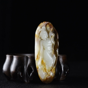 籽料和田白玉仕女吊坠