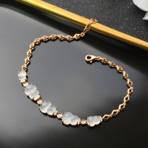 18K冰种翡翠福禄手链