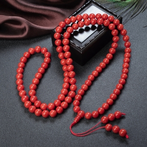 9.5mm沙丁珊瑚108佛珠