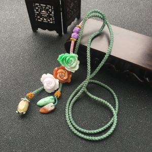 糯种翡翠毛衣链