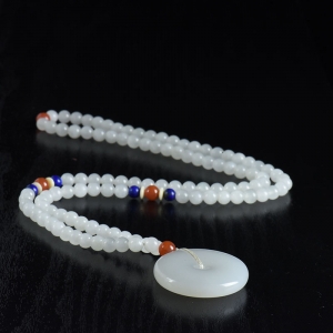 山料和田白玉平安扣吊坠
