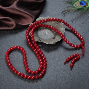 7.5mm沙丁牛血红珊瑚108佛珠