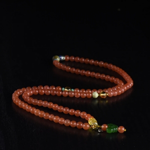 6mm水红南红108佛珠