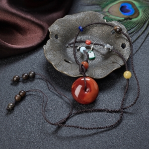 南红平安扣吊坠