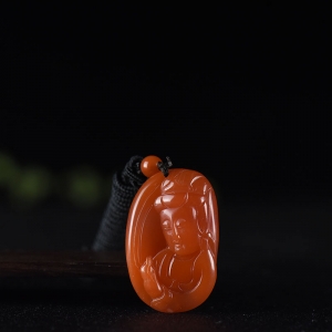 樱桃红南红观音吊坠