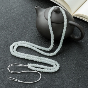 糯冰种翡翠算盘珠配链