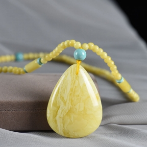 白花蜜蜜蜡水滴吊坠