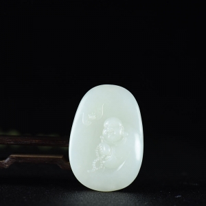 籽料和田白玉弥勒佛吊坠