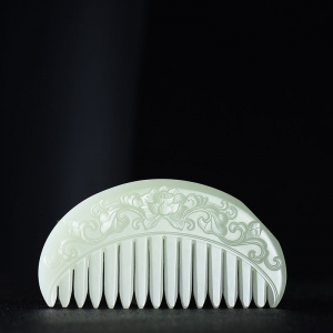 山流水料和田白玉白头到老梳子