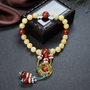 10mm柠檬黄蜜蜡十八子手持