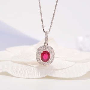 18K鸽血红红宝石吊坠