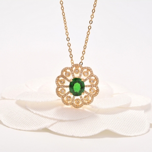 18K沙弗莱石吊坠