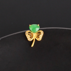 18K糯冰种苹果绿翡翠吊坠