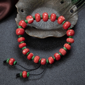 MOMO珊瑚鼓珠单圈手串