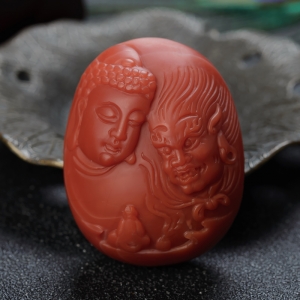 柿子红南红一念之间吊坠