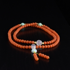 6mm柿子红南红108佛珠