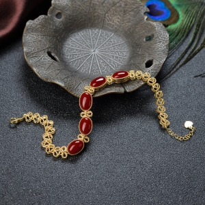 18K阿卡牛血红珊瑚手链