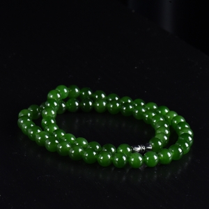 8mm山料和田碧玉项链