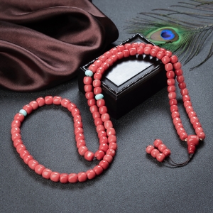 MOMO珊瑚桶珠108佛珠